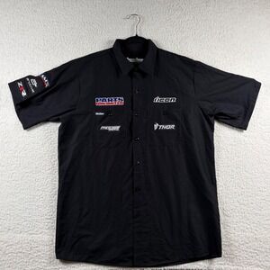 Throttle Threads Racing Work Shirt Mens L Parts Unlimited Mechanic Motorcycle